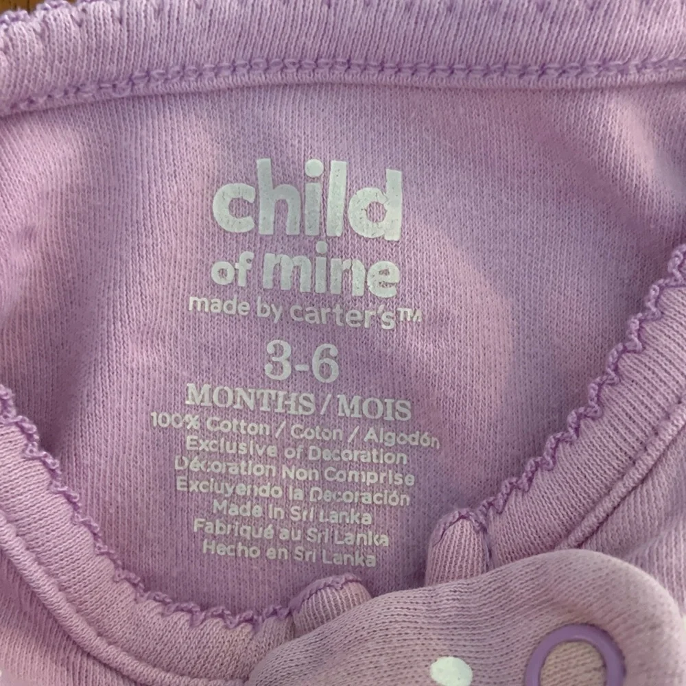 🍊5/$25 Carter's Lavender and White Polka Dot Footie size 3-6m - Picture 7 of 7